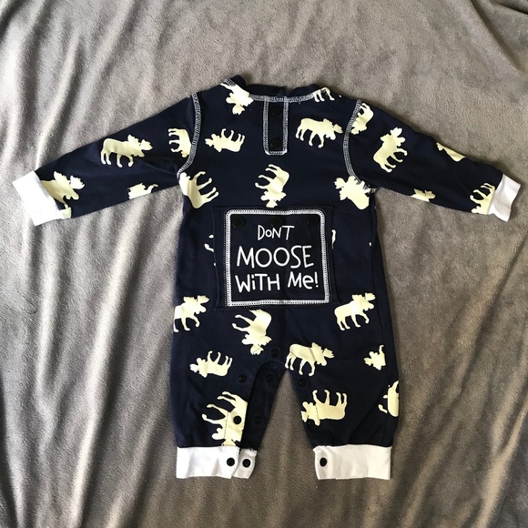 Sleep Bear Other - *SOLD* 12-18 M Dont Moose With Me Onesie
